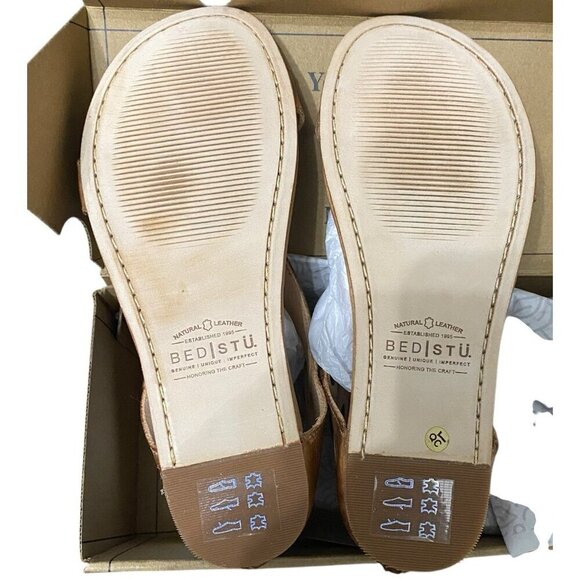 NEW BED STU TAN RUSTIC SOTO LEATHER SANDALS SIZE 7 New In Box Boho Casual - Picture 7 of 8